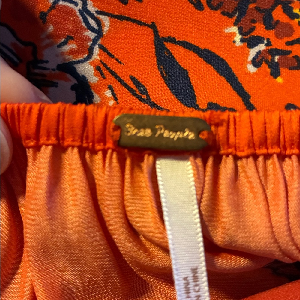 NWOT Free People Positano Floral Boho Blouse Orange Blue S - Picture 11 of 11